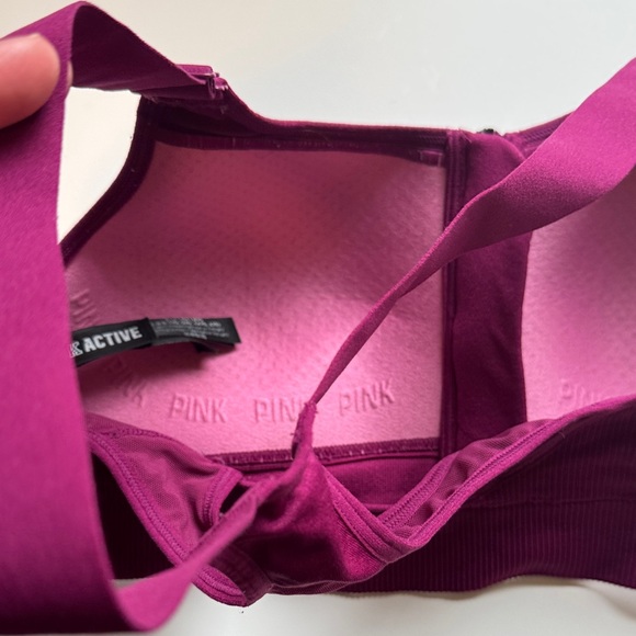 PINK Victoria's Secret Magenta Sports Bra size small plum purple workout top - Picture 4 of 5